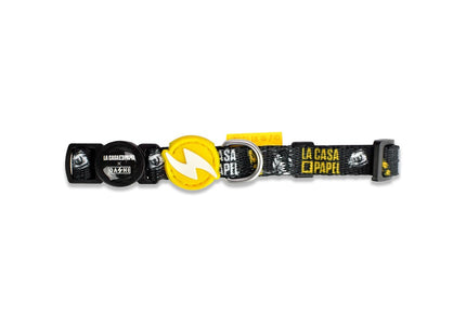 Dashi La Casa De Papel Golden Cat Collar – Black Adjustable Collar with Money Heist Theme