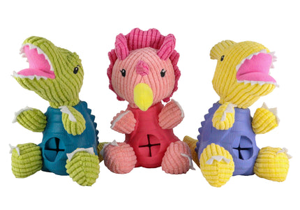 Dashi Trici Dino Toy – Pink Dinosaur Chew Toy with Treat Slot, Durable Design