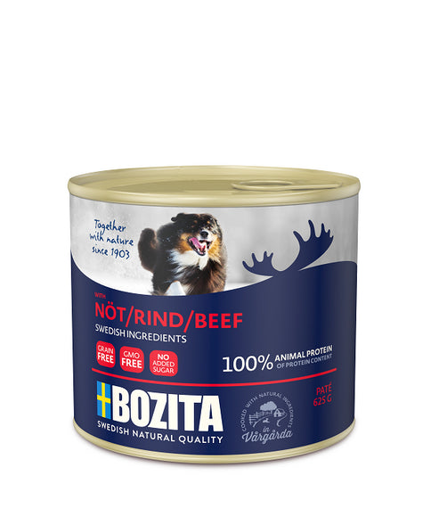 Bozita Beef Wet Dog Food – Protein-Rich Canned Meal, 625g, Natural Ingredients