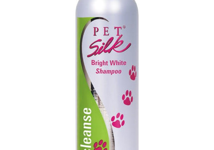 Pet Silk Bright White Shampoo – Concentrated Brightening Formula for White and Light Coats, 473ml