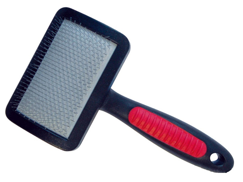 Ideal Dog Soft Poodle Brush – Gentle Small Slicker with Flexible Bristles for Sensitive Coats