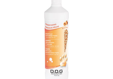 Dog Generation Peach Shampoo – Gentle Concentrated Formula, 1:4 Dilution, 1L Bottle