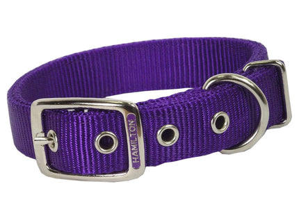 Hamilton Double Thick Dog Collar – Strong 25mm Nylon, Purple, 51cm Length