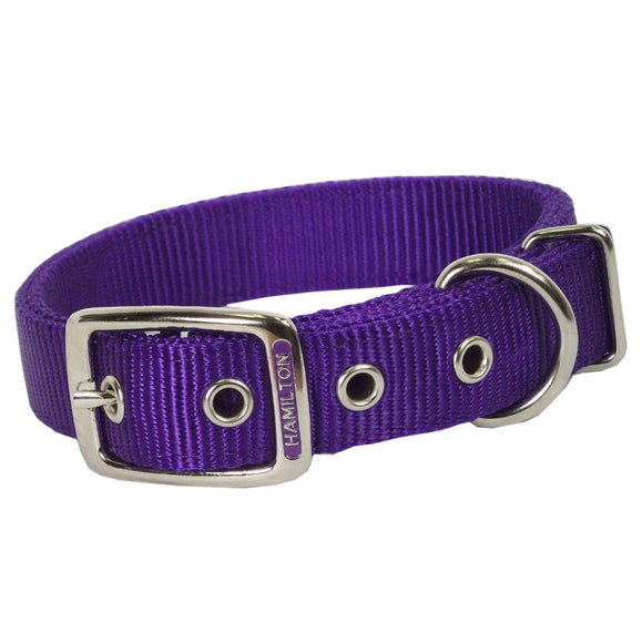 Hamilton Double Thick Dog Collar – Strong 25mm Nylon, Purple, 51cm Length