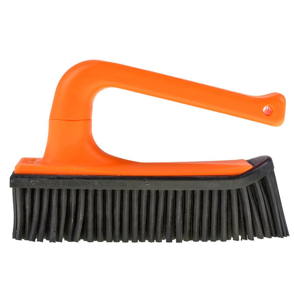 V7 Hand-Held Rubber Brush and Dustpan – Innovative Red Cleaning Duo, Ergonomic Design