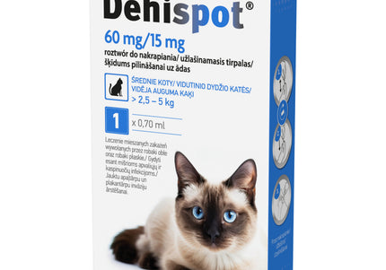 KRKA Dehispot Internal Parasite Cat Drops 60mg/15mg - 5 kg