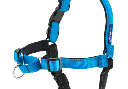 PetSafe Easy Walk Deluxe Harness – Soft Black and Blue Dog Harness with Leash, Medium