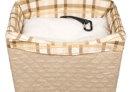 PetSafe Happy Ride Seat Tan – Secure Car Booster, Beige, Supports Dogs Up to 14 kg