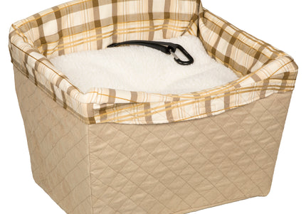 PetSafe Happy Ride Seat Tan – Secure Car Booster, Beige, Supports Dogs Up to 14 kg