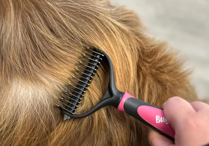 Bugalugs Dematting Rake – Double-Sided Hook Blade, Ergonomic Handle for Tangle Removal