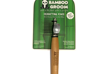 Bamboo Groom Dematting Rake – Small/Medium, Natural Bamboo Handle, Gentle Tangle Removal
