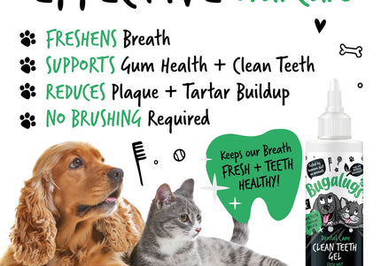 Bugalugs Dental Care Clean Teeth Gel 200ml – Mint Gel Formula, No-Brush Fresh Breath Solution