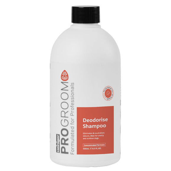 ProGroom Deodorise Shampoo – Concentrated Odor-Removing Formula, 1:6 Dilution, 500ml Bottle