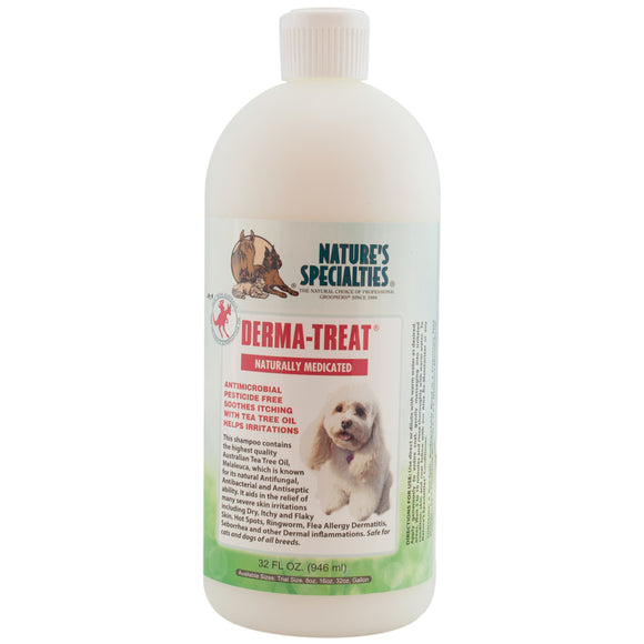Nature's Specialties Derma-Treat Shampoo – Antibacterial Anti-Itch Concentrate, 946ml, Gentle Formula