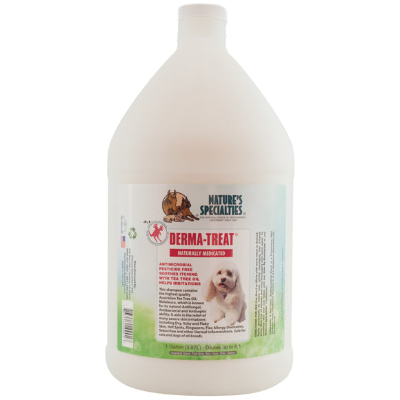 Nature's Specialties Derma-Treat Shampoo – Antibacterial Anti-Itch Concentrate, 3.8L, Gentle Formula