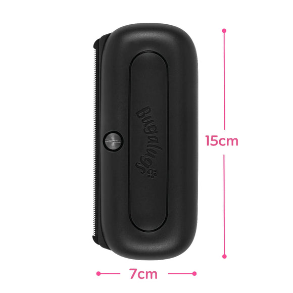 Bugalugs Deshedding Brush – Multi-Species Grooming Tool, Ergonomic Handle, Black Finish