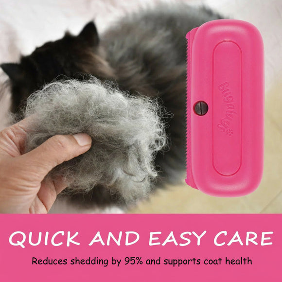 Bugalugs Deshedding Brush – Multi-Species Grooming Tool, Ergonomic Handle, Black Finish