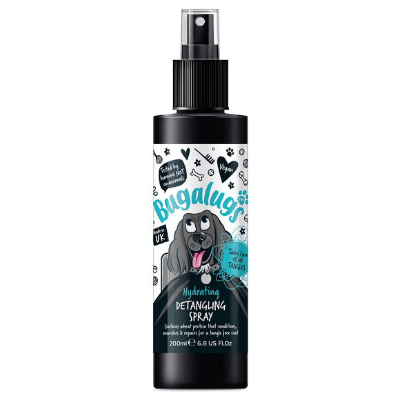Bugalugs Hydrating Detangling Spray 200ml – Lightweight Moisturizing Conditioner, Eases Combing