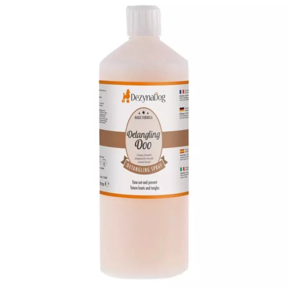 DezynaDog Detangling Doo Spray – Lightweight Conditioning Mist, Eases Combing of Curly Coats, 1L