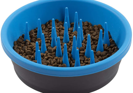 Dexas Slow Feeder Bowl 1420ml – Blue, Durable Design with Anti-Gulping Feature