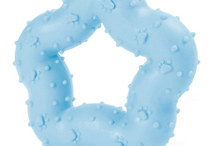 Record Primi Morsi Star-Shaped Chew Toy 9cm – Light Blue, Durable and Safe