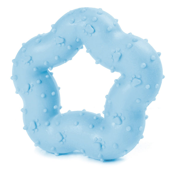 Record Primi Morsi Star-Shaped Chew Toy 9cm – Light Blue, Durable and Safe