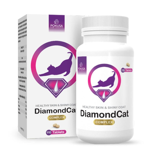 Pokusa DiamondCat Skin & Coat Supplement Tablets – Nutrient-Rich Formula, 110 Count