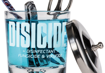 Disicide Disinfecting Glass Jar 160ml – Compact Glass Container for Grooming Tool Hygiene