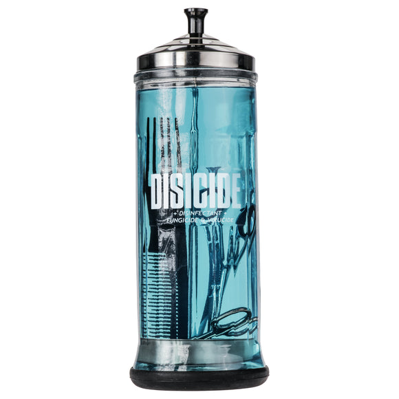 Disicide Disinfecting Glass Jar – 1100ml Glass Container with Basket, Durable Tool Storage