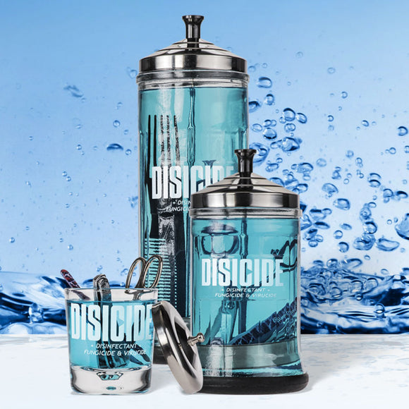 Disicide Disinfecting Glass Jar 160ml – Compact Glass Container for Grooming Tool Hygiene