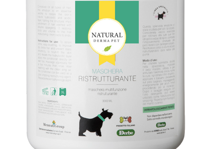 Natural Derma Pet Restructuring Conditioner Mask – Restores Coat Volume and Strength, 3L