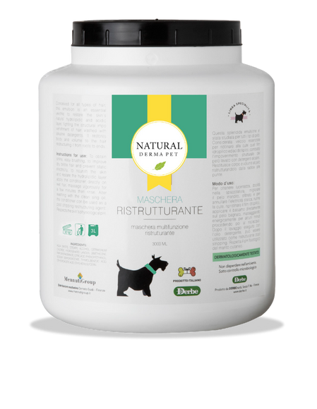 Natural Derma Pet Restructuring Conditioner Mask – Restores Coat Volume and Strength, 3L