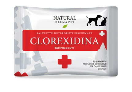 Natural Derma Pet Cleaning Wet Wipes – Chlorhexidine Infused, Hypoallergenic and Gentle Formula, 80 Pack