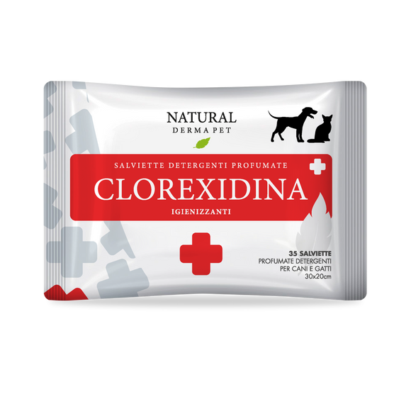 Natural Derma Pet Cleaning Wet Wipes – Chlorhexidine Infused, Hypoallergenic and Gentle Formula, 80 Pack