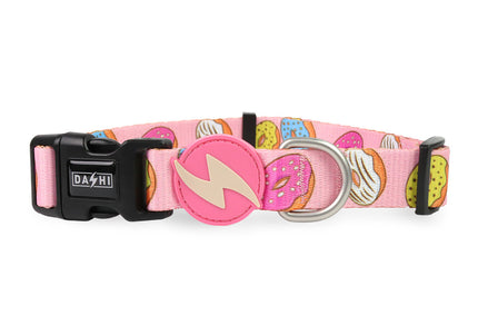 Dashi Donut Collar – Colorful Adjustable Dog Collar with Fun Donut Pattern, Size S