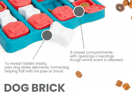 Nina Ottosson Dog Brick Puzzle Game – Interactive Level 2 Treat Dispenser, Durable Design