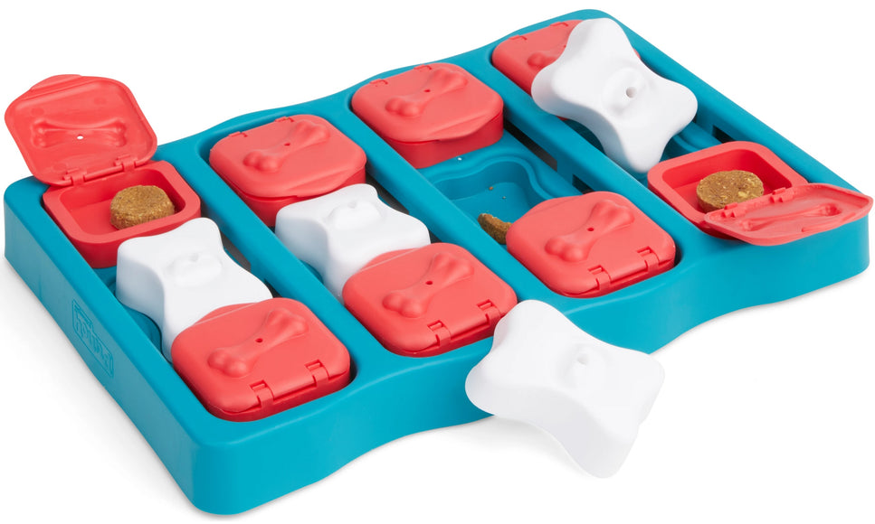 Nina Ottosson Dog Brick Puzzle Game – Interactive Level 2 Treat Dispenser, Durable Design