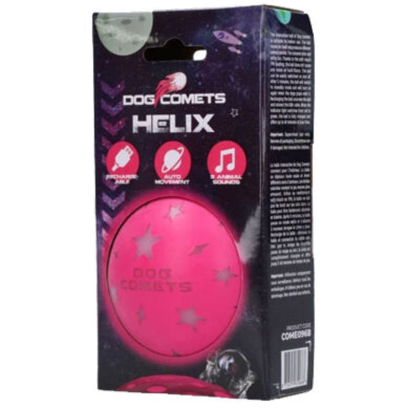 Dog Comets Helix Interactive Ball 8cm – Light-Up, Sound-Emitting, Durable Orange Toy