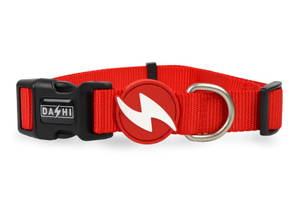 Dashi Solid Collar Red – Adjustable Nylon Dog Collar, Small Size, Durable Buckle