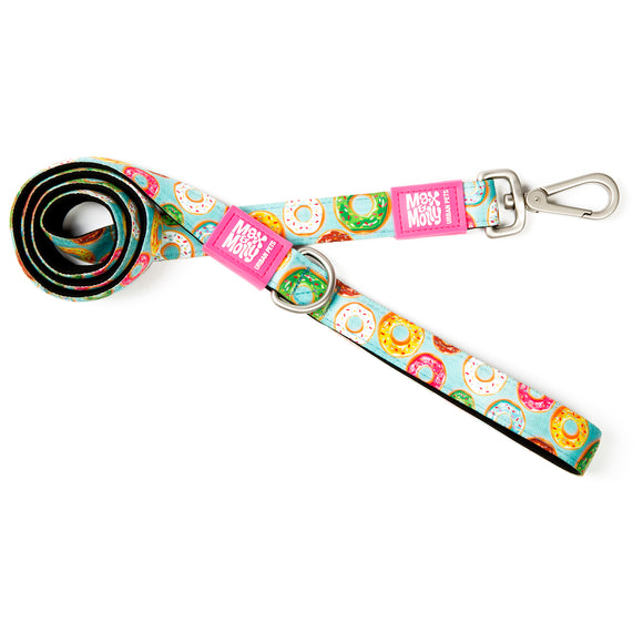 Max&Molly Short Leash Donuts – Colorful City Leash, Donut Pattern, 120cm, Large Size