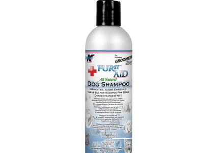 Double K Furst Aid Medicated Dog Shampoo – Tar and Sulfur Formula, 236ml, Soothes Skin