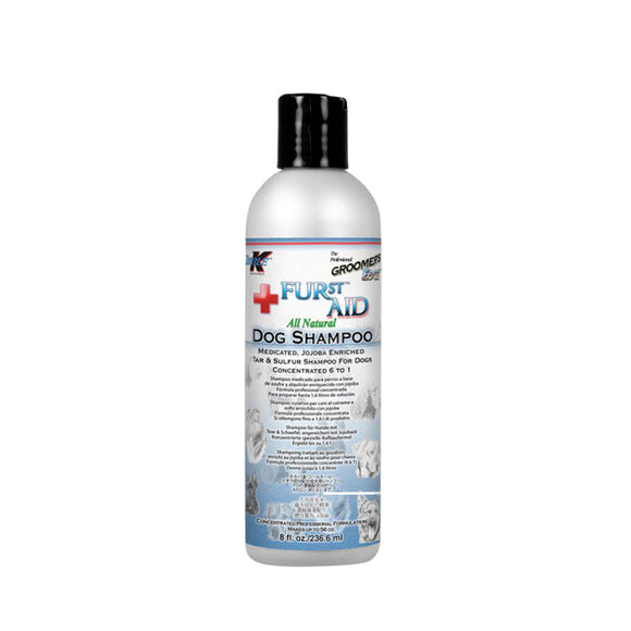 Double K Furst Aid Medicated Dog Shampoo – Tar and Sulfur Formula, 236ml, Soothes Skin