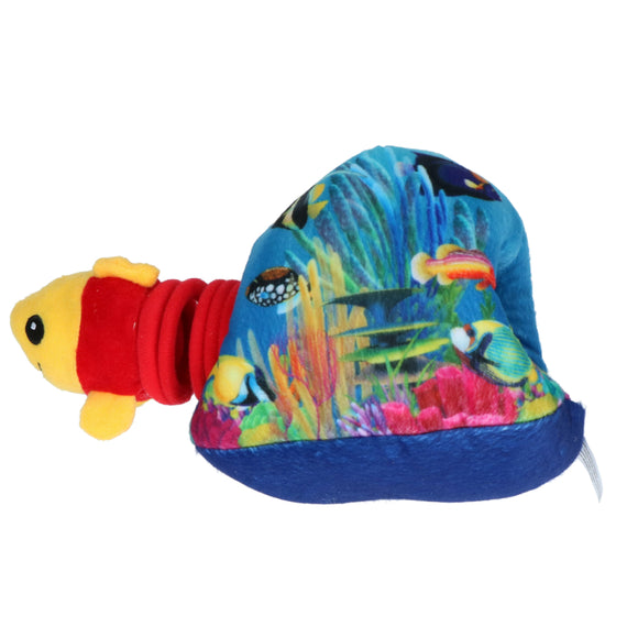 Holland Double Wooble Bubble Buddies – Squeaky Dog Toy with Spring, Fish Aquarium Design