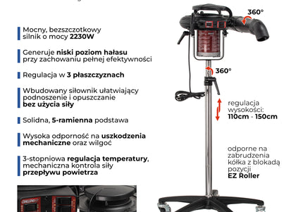 Double K ChallengAir 9000 II Stand Dryer – Professional Rotary Dryer with Adjustable Air Flow and Temperature