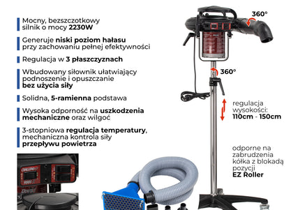 Double K ChallengAir 9000 II Stand Dryer – Professional Rotary Dryer with Adjustable Stand and Accessory Kit