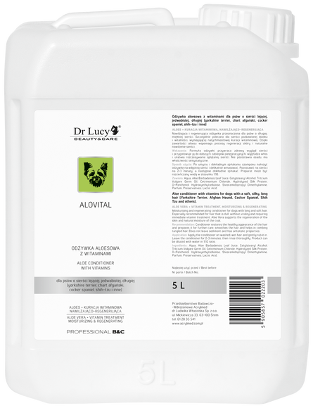Dr Lucy Alovital Aloe and Vitamin Conditioner, All Coat Types - 5 L