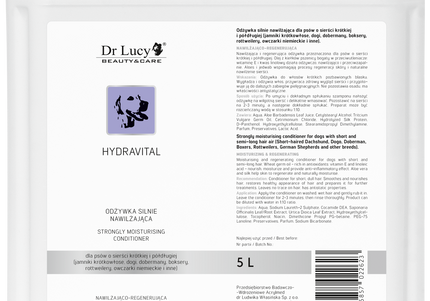 Dr Lucy Hydravital Intensive Moisturizing Short and Medium Coat Conditioner - 5 L