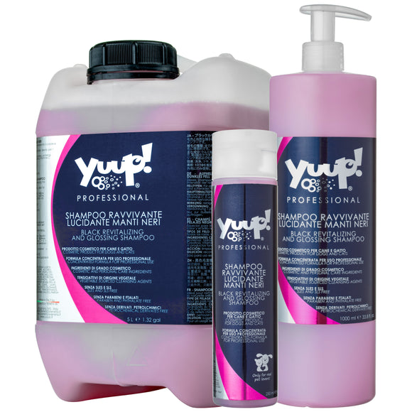 Yuup! Black Revitalizing Glossing Shampoo – Concentrated Formula for Dark Coats, 10L