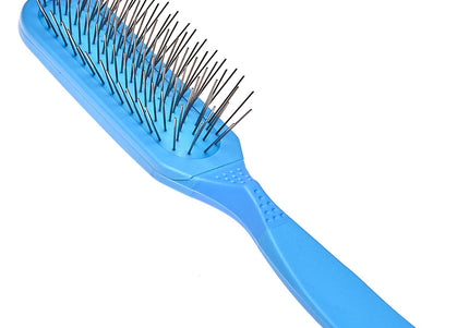 Madan Oblong Pin Brush – Ergonomic Handle, 22mm Metal Pins, Sky Blue, Professional Quality