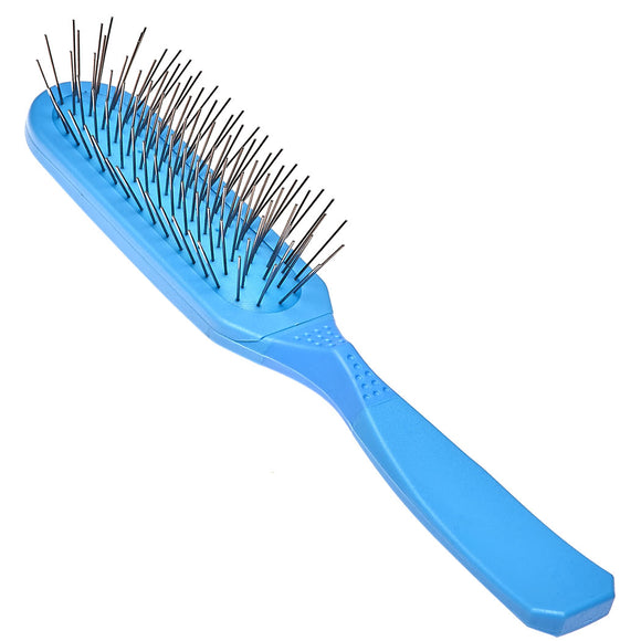 Madan Oblong Pin Brush – Ergonomic Handle, 22mm Metal Pins, Sky Blue, Professional Quality